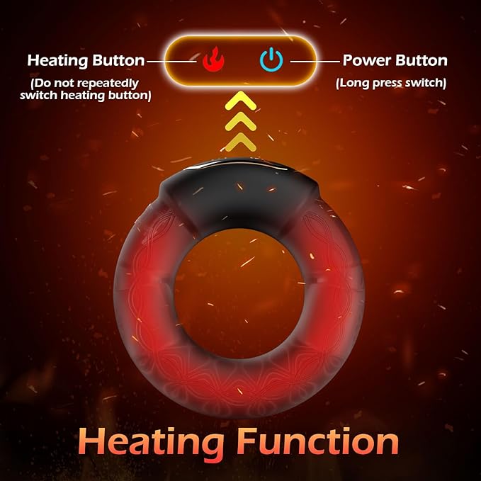 "HeatWave BlissRing: 10-Mode Vibrating & Heating Pleasure Ring