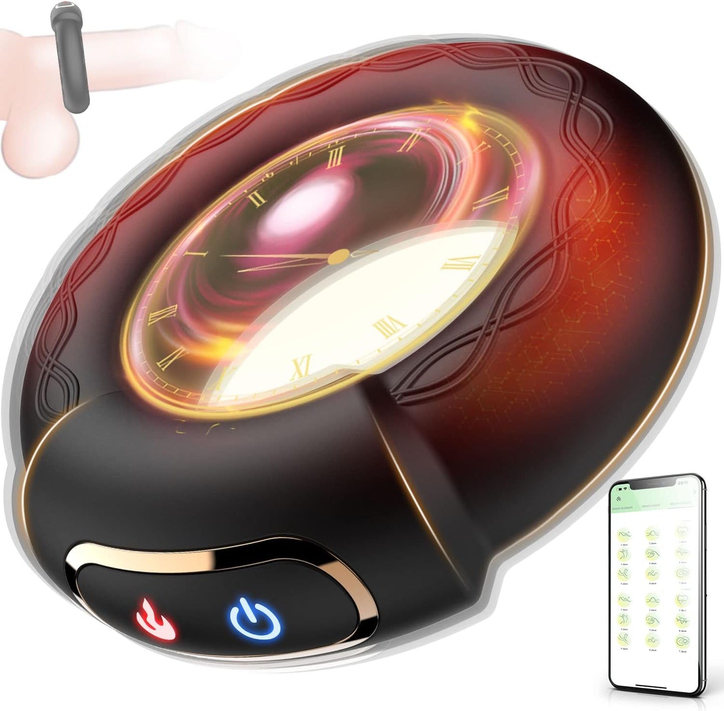 "HeatWave BlissRing: 10-Mode Vibrating & Heating Pleasure Ring