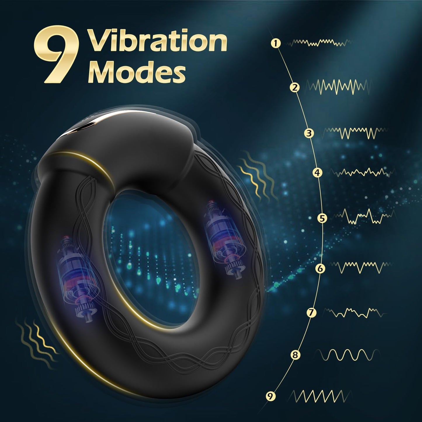 "HeatWave BlissRing: 10-Mode Vibrating & Heating Pleasure Ring