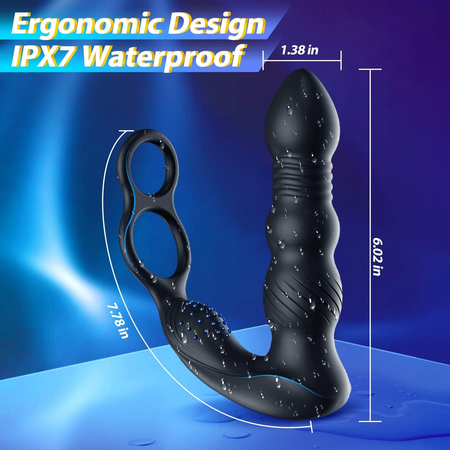 ProThruster Elite: 7-Mode Prostate & Perineum Stimulator with Dual Cock Ring